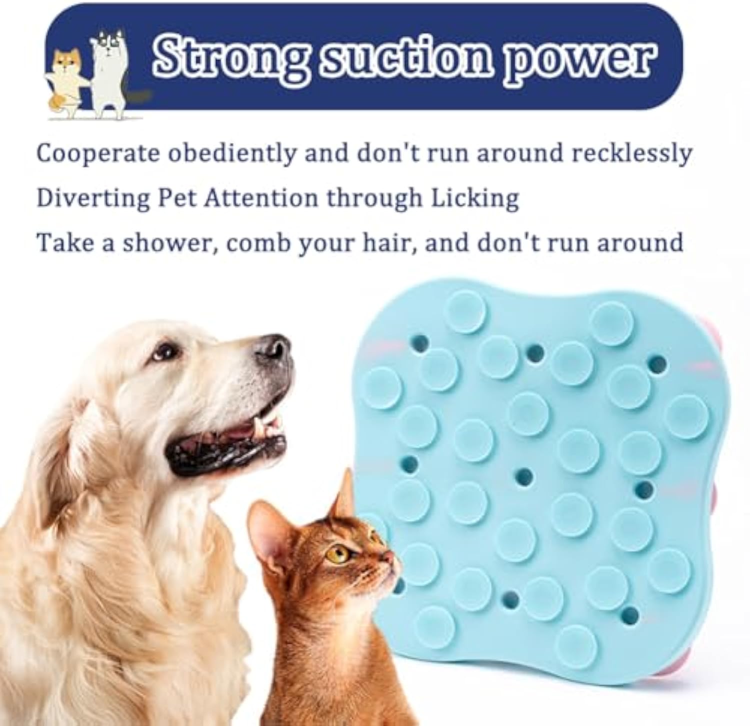 Pet Lick Mat with Suction Cup – Anxiety Relief & Slow Feeder